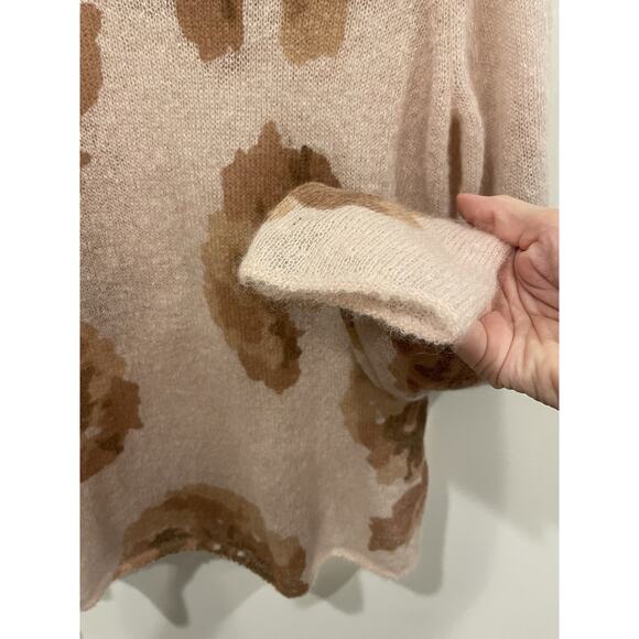 Vince Dahlia Pink & Brown Floral Alpaca Mohair-Blend Sweater MSRP $345 Sz Small - Picture 9 of 13
